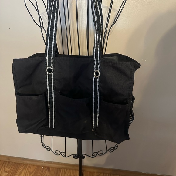 thirty-one Handbags - Thirty-One Black Tote with Striped Handles